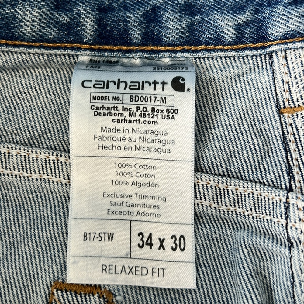 Carhartt Blue Washed Men’s Jeans Men’s 34x30 - Picture 6 of 7